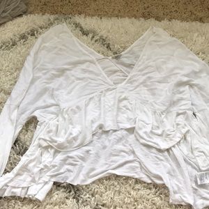Urban Outfitters flowy high/low white blouse